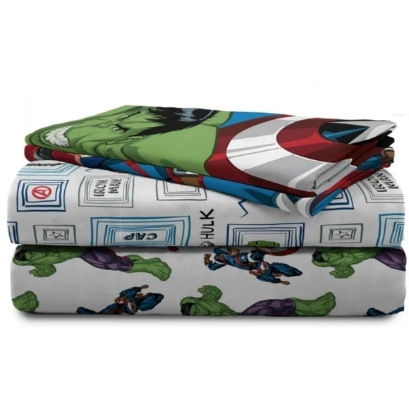 Avengers Hero Time Kids 4-Piece Full Size Microfiber Sheet Set - Picture 2 of 2